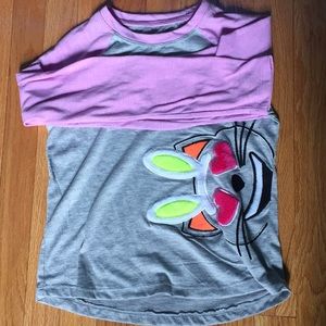 Gray and purple kids pajama top